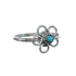 Native American Turquoise Sterling Silver Flower Ring Size 6-1/2 AX125679